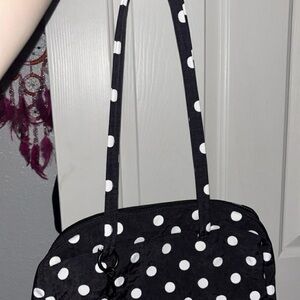 Polka Dot Black and White Small Baggu